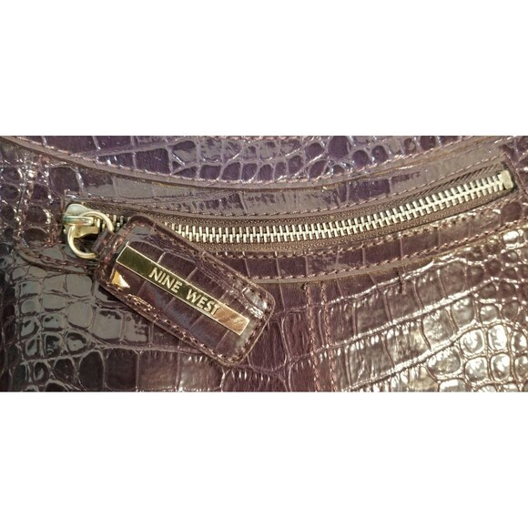 Nine West Deep Grape Purple Faux Alligator Leather Skin Purse/Bag - Picture 10 of 10